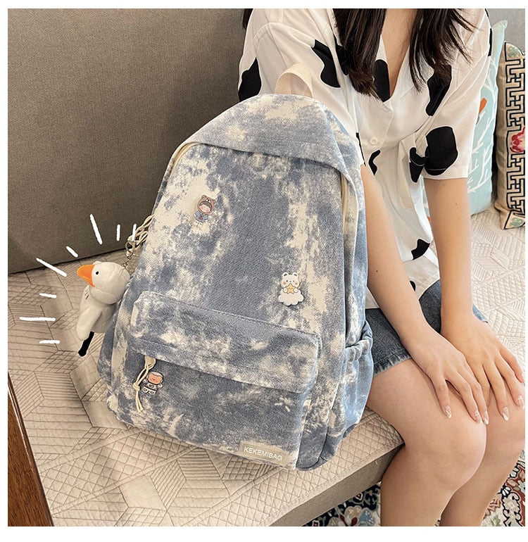 eybag School Backpacks Retro Gradient Women's Backpack Korean Style College Students School Bags for Girls Teenager Female Schoolbag