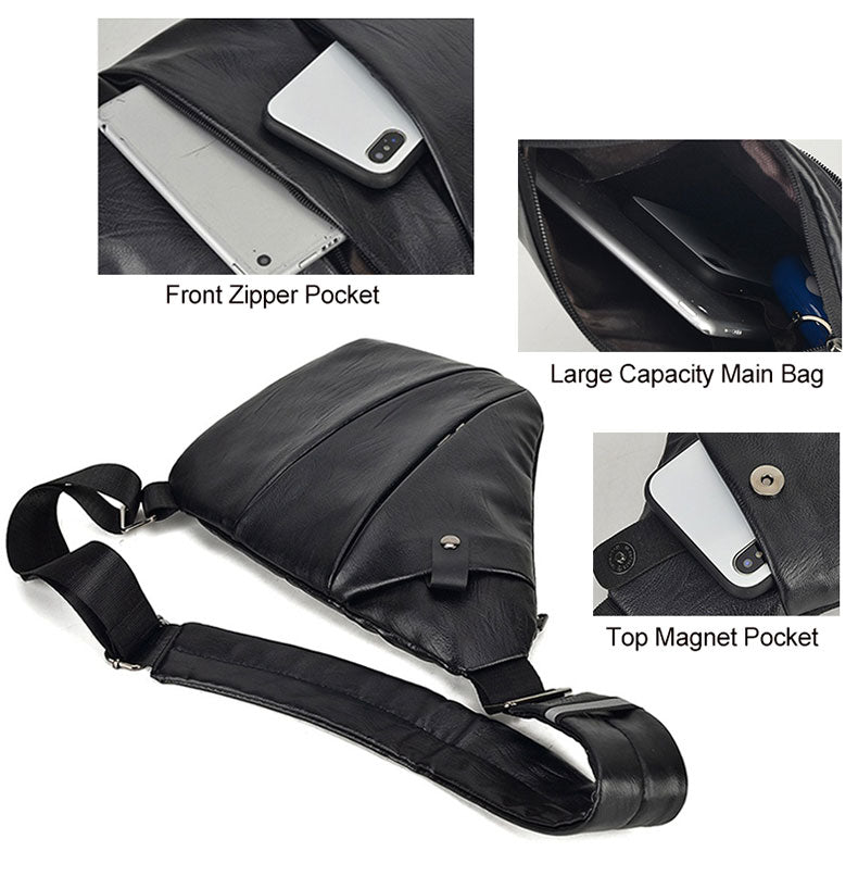 eybag Men Travel Vintage Leather Sling Bag Chest Bag Rig Tactical Bag Holster Male Anti Theft Waist Crossbody Bags Fashion