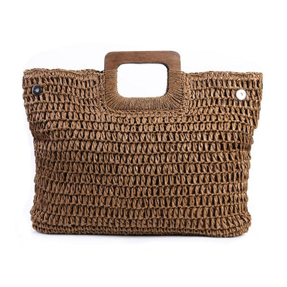 eybag Handbag Vintage Bohemian Straw Bag for Women Summer Large Capacity Storage Beach Handbag Rattan Handmade Kintted