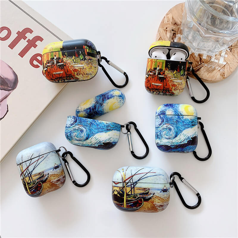 eybag Van Gogh oil painting protective case for Airpods Pro cover bluetooth wireless earphone charging bag for airpod 2 air pod cases