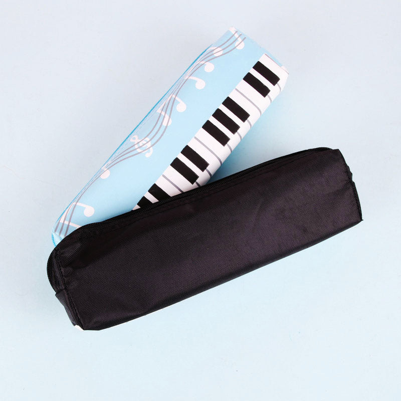 eybag Creative Novelty Student Pencil Case Square Single Layer Oxford Cloth Pen Bag for Girls Boy Musical Note Piano Stationery Pouch