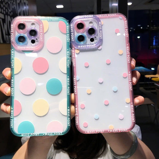 eybag Colorful Cute Wave Poin Clear Phone Case For iPhone 13 Pro MAX 12 11 X XS XR 7 8 Plus Fashion Transparent Soft Shockproof Cover