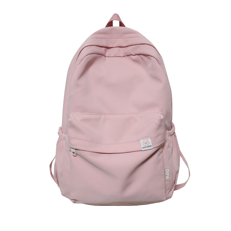 eybag High Quality Waterproof Solid Color Nylon Women Backpack College Style Travel Rucksack School Bags for Teenage Girl Boys New