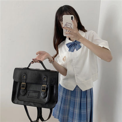 eybag Vintage Women Backpack Large Capacity Student School Bag Luxury PU Leather Female Satchels Tote Bag Multifunctional Travel Bags