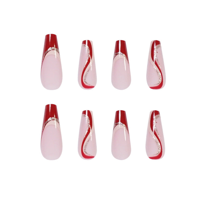 fall gel nails brown chrome nails dope nail designs trendy nails Pink Cow Design False Nail French Full Cover Long Coffin Fake Nails Glue DIY Manicure Nail Art Tools press on nails nail tips