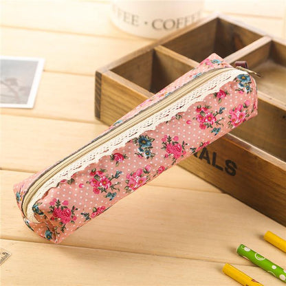 eybag Mini Retro Flower Floral Lace Pencil Case, Pencil Bag School Supplies Cosmetic Makeup Bag Zipper Pouch Purse, Estojo Escolar