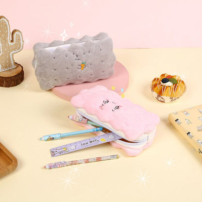 eybag Simulation sandwich biscuits cute pencil case School pencil bag color Plush pen case Student School stationery bag kids pen bag