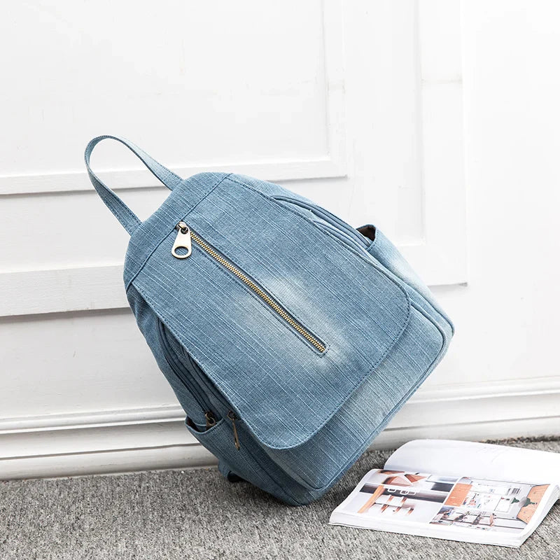 eybag Blue Denim Canvas Women Backpack Big Capacity High Quality female School Bag Casual Jeans Travel shoulder Bag Rucksack Mochila