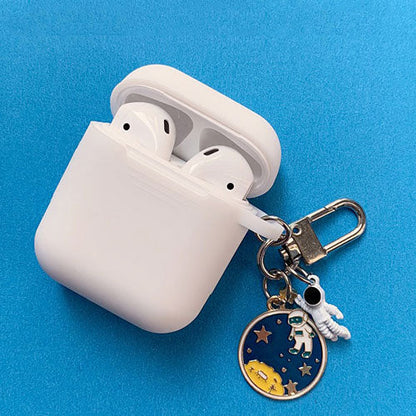 eybag Cosmic Astronaut Spaceman Silicone Case for Apple AirPods 1 2 Case with Keychain Wireless Earphone Case Accessories Cover Box