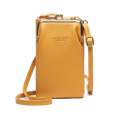 eybag Fashion Small Crossbody Bags Women Mini PU Leather Shoulder Messenger Bag For Girls Yellow Bolsas Ladies Phone Purse Zipper Flap