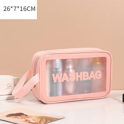 eybag Transparent PVC Women Cosmetic Bag Waterproof Travel Toiletries Storage Organize PU Make Up Bag Female Wash Bag Handbag