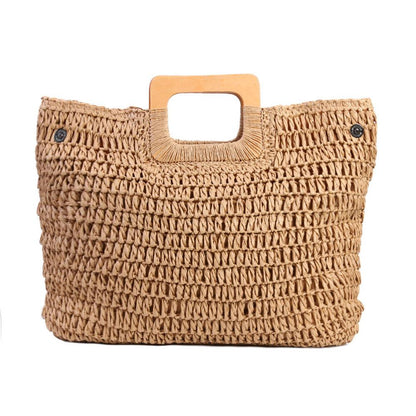 eybag Handbag Vintage Bohemian Straw Bag for Women Summer Large Capacity Storage Beach Handbag Rattan Handmade Kintted