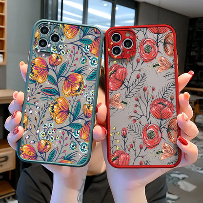 eybag Flower Plant Phone Case for iphone 11 12 13 14 15 Pro Max for iphone X XS MAX XR 6s 7 8 Plus Back Shockproof Cover Funda Shell