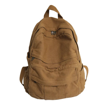 eybag School Bag Student Shoulders Large Capacity Khaki Backpack Fashion Canvas Backpacks Female College Teen Computer Bag