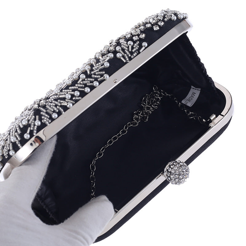 eybag Women's Clutch Bag Crystal Pearl Clutch Purse Luxury Handbag Embroidery Evening Bag Wedding Bag for Bridal Shoulder Bag