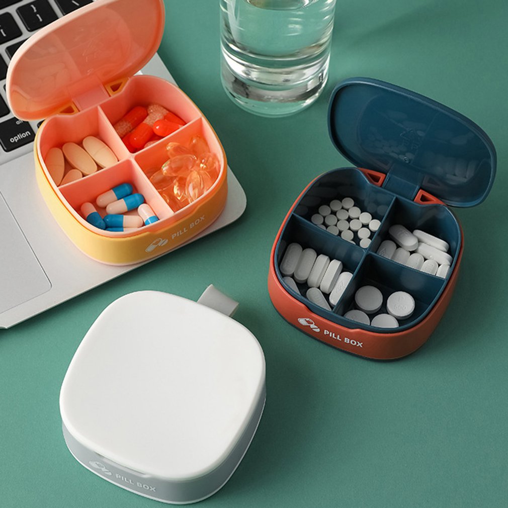 eybag Portable Silicone Mini Dispensing Compartment Storage Box Medicine Pill Box Dispenser Medical Organizer Tablet Box