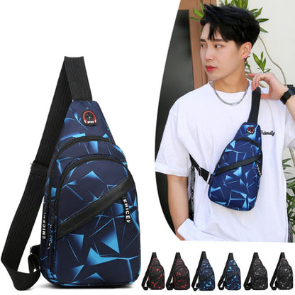 eybag Geometric Print Oxford Cloth Casual Crossbody Bags Husband Backpack Sports Travel Outdoor Light Lovers Chest Bags Shoulder Bags