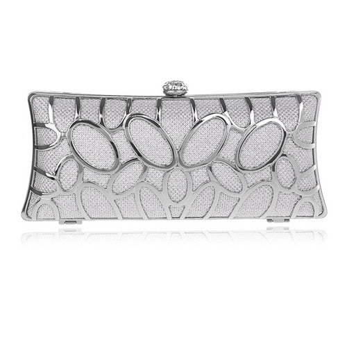 Lkblock Luxury women evening bags hollow out style diamonds metal clutch purse wedding bridal small handbags for party bags