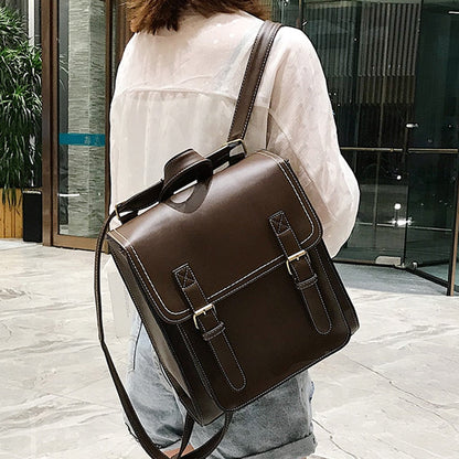 eybag Vintage Backpack Female Pu Leather Bag Women's Backpack Fashion School Bag for Girls High Quality Leisure Shoulder Bag Sac A Dos