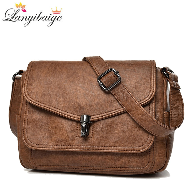 eybag Vintage Shoulder Messenger Bags for Women 2022 New Purses and Handbags Soft Leather Crossbody Bags Casual Small Tote Bag bolsos