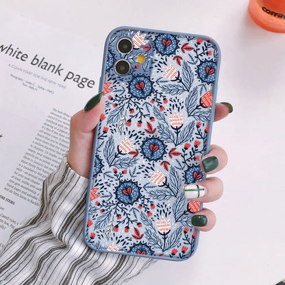 eybag Flower Plant Phone Case for iphone 11 12 13 14 15 Pro Max for iphone X XS MAX XR 6s 7 8 Plus Back Shockproof Cover Funda Shell