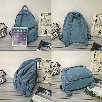 eybag New Female Backpack Fashion Mini Denim Backpacks Woman Students Bags Teen Girl School Bag Youth Women Rucksack Mochila