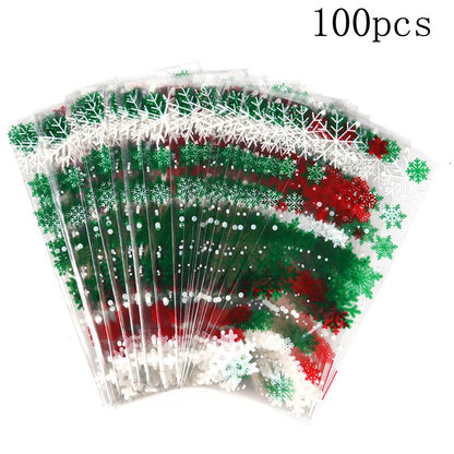 eybag 50/100pcs Plastic Bag DIY Candy Cone Birthday Party Decorations Kid Transprant Cookie Gift Bag Cellophane Packing Bags Christmas