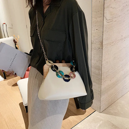 eybag Luxury Designer Acrylic Chain Women Shoulder Crossbody Bags Fashion Handbag Evening Clutches Ladies Messenger Bag Female Purse