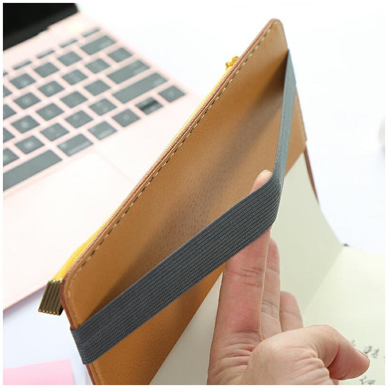 eybag Luxury Pu Leather Elastic Buckle Pencil Case for Book Notebook Fashion Pen Bag School Pen Case for Office Meeting Easy Carry