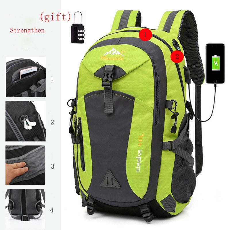 eybag Anti-theft Mountaineering Waterproof Backpack Men Riding Sport Bags Outdoor Camping Travel Backpacks Climbing Hiking Bag For Men