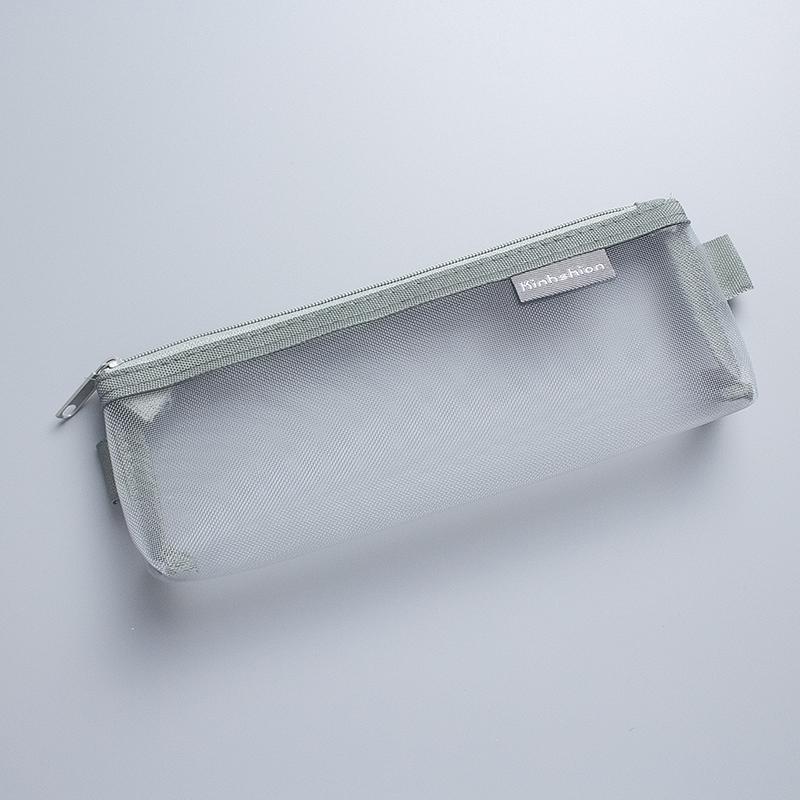 eybag Simple Transparent Mesh Pencil Case Office Student Pencil Cases Nylon School Supplies Pen Box