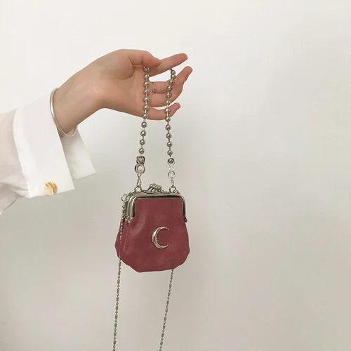 eybag Fashion Chain Y2k Cool Girls Shell Crossbody Bags Retro Design Women Mini Coin Purse Handbags Vintage Ladies Small Shoulder Bag