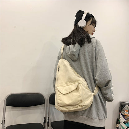 eybag Women Shoulder Messenger Bag Canvas Crossbody New Trend Fashion Female Bag Solid Color High Quality Ladies Chest Bag