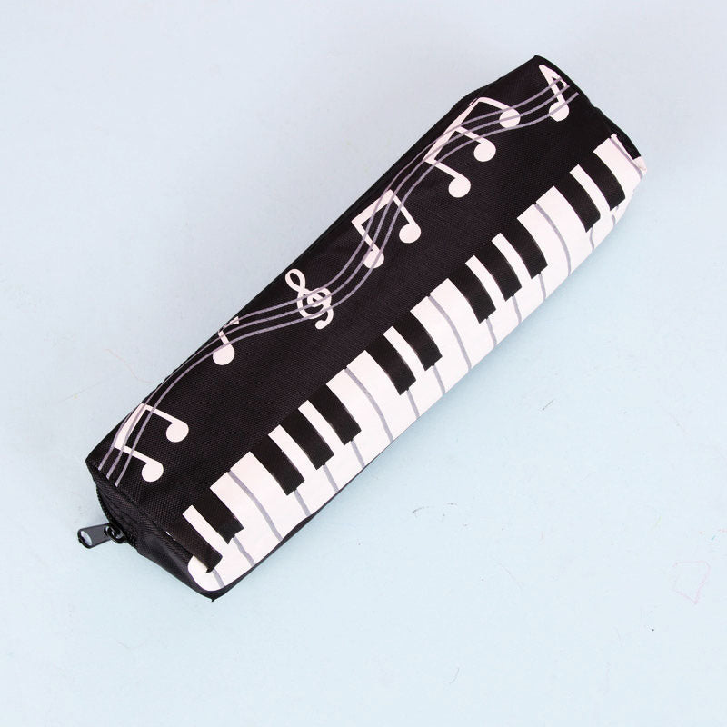 eybag Creative Novelty Student Pencil Case Square Single Layer Oxford Cloth Pen Bag for Girls Boy Musical Note Piano Stationery Pouch