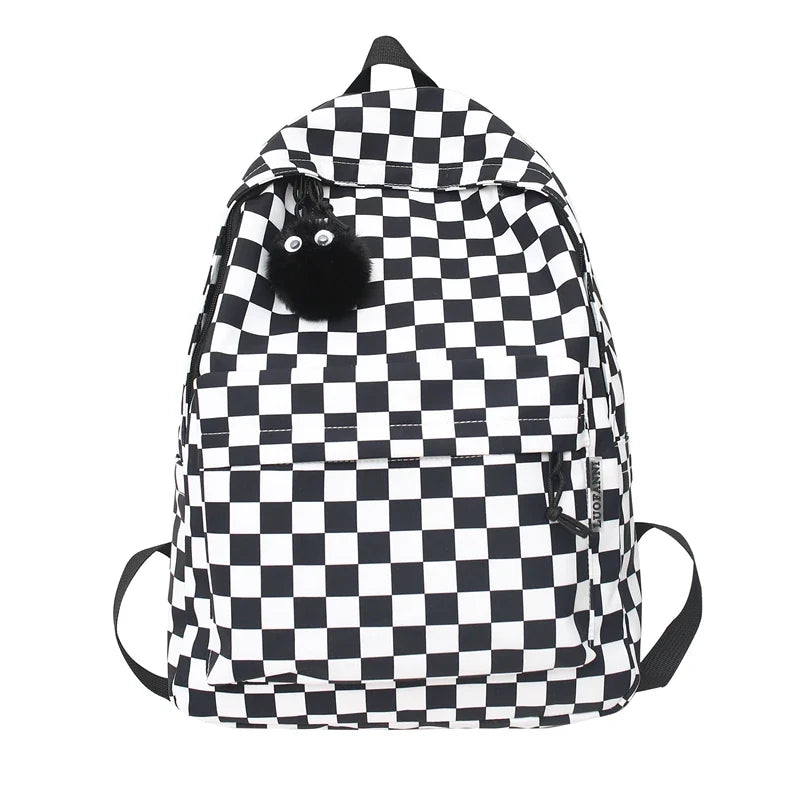 eybag Fashion Girls Plaid Backpack Waterproof Leisure Shoulder Bag Women Laptop Mochila Bookbag Travel Rucksack for Female