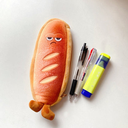 eybag Funny bread cute pencil case plush creative pencil bag School stationery bag Children pen case prizes gifts Student pencil cases