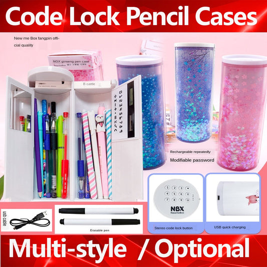 eybag Pencil Case Code Lock Pen Box NBX Password Pencil Case Large Capacity Stationery Box Multi-Function Cylindrical Pencil Box