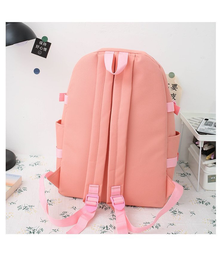 eybag Women Laptop Backpack 4 Pcs Set Harajuku Canvas School Bags For Teenage Girls Kawaii College Student Kids Book Bag Rucksack