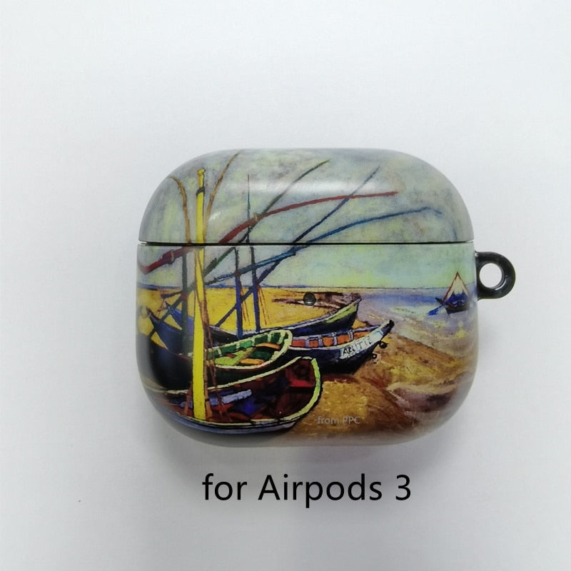 eybag Van Gogh oil painting protective case for Airpods Pro cover bluetooth wireless earphone charging bag for airpod 2 air pod cases