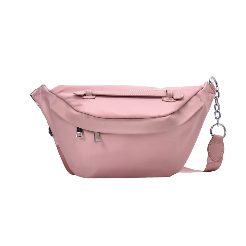 Lkblock Fashion Chain Fanny Pack Banana Waist Bag New Brand Belt Bag Women Waist Pack Nylon Chest Bag Belly Bag