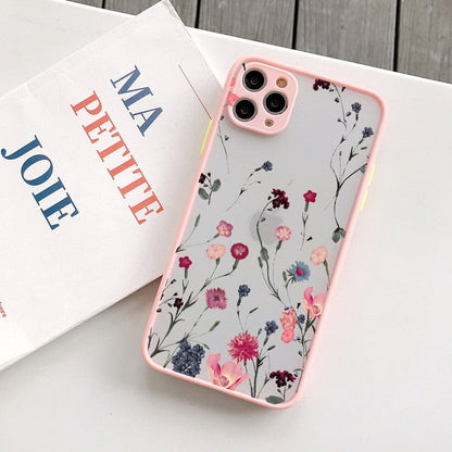 eybag Vintage Leaves Flower Phone Case For iPhone 12 11 13 Pro Max 12Mini X XR XS Max 8 7 Plus SE 2020 Camera Protection Hard PC Coque