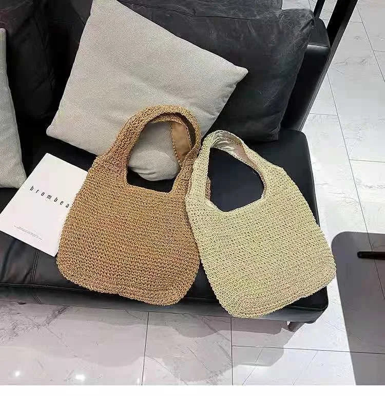 eybag Summer Straw Bag For Women Woven Handmade Handbag Large Capacity Lady Tote Vacation Beach Bag Rattan Shoulder Bag