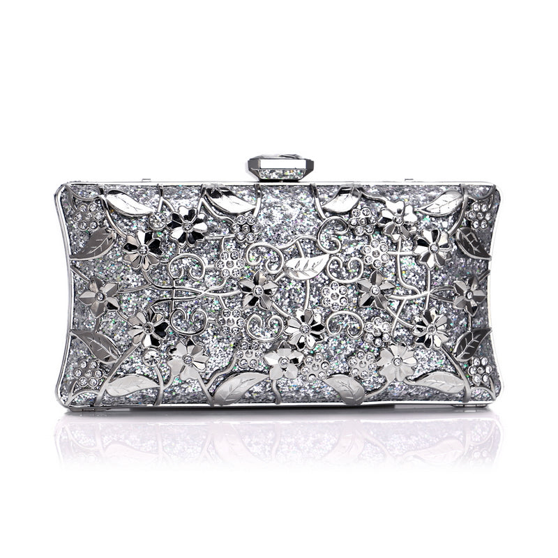 Lkblock Luxury women evening bags hollow out style diamonds metal clutch purse wedding bridal small handbags for party bags