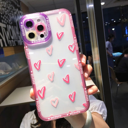 eybag Colorful Cute Wave Poin Clear Phone Case For iPhone 13 Pro MAX 12 11 X XS XR 7 8 Plus Fashion Transparent Soft Shockproof Cover