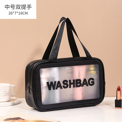 eybag Transparent PVC Women Cosmetic Bag Waterproof Travel Toiletries Storage Organize PU Make Up Bag Female Wash Bag Handbag