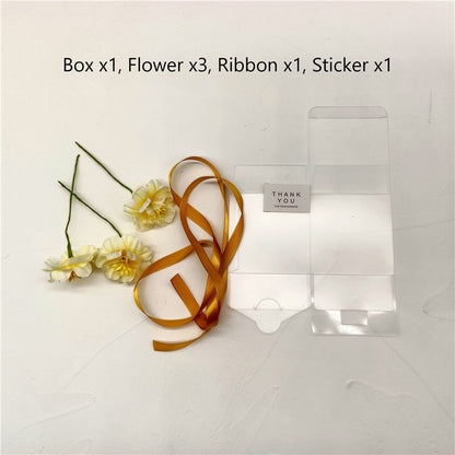 eybag 10/20/50pcs Transparent Gift Bags Thank You Artificial Flower Ribbon Wedding Souvenirs for Guests Matte Dragees Box for Baptism