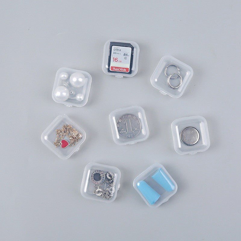 eybag 1-20Pcs Small Boxes Square Transparent Plastic Box Jewelry Storage Case Finishing Container Packaging Storage Box for Earrings