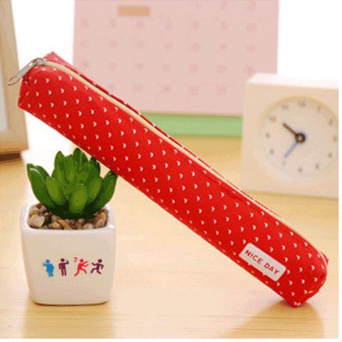 eybag Long canvas pen bag Cute School pencil case small pen case for student pencil bag kawaii School supplies Candy color storage bag