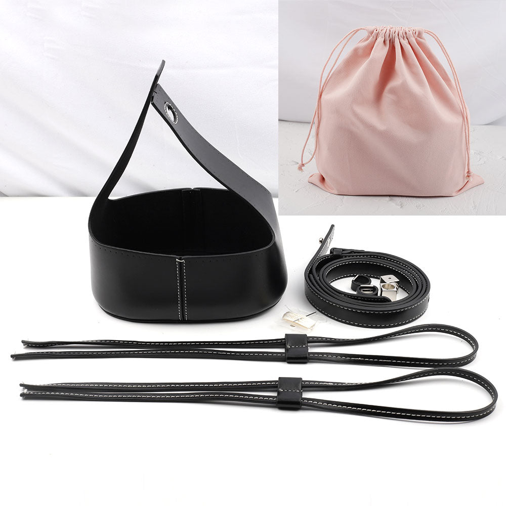 eybag Handmade Handbag Shoulder Strap Hollow Drawstring Woven Bag Set Bucket Bag Leather With Bag Bottom Belt Bag For DIY Backpack