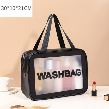 eybag Transparent PVC Women Cosmetic Bag Waterproof Travel Toiletries Storage Organize PU Make Up Bag Female Wash Bag Handbag